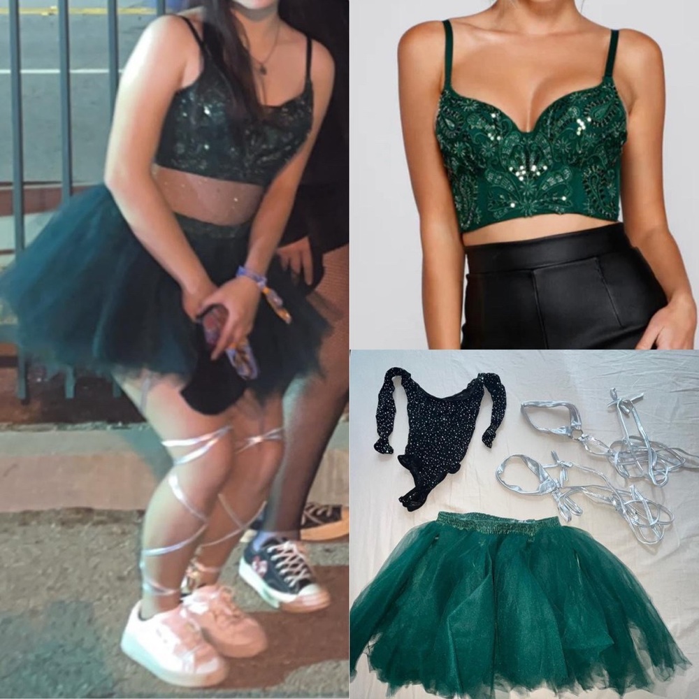 Windsor Cropped Bustier Tutu ++ BUNDLE Rave Festival Tinkerbell 🧚 (WORN ONCE)